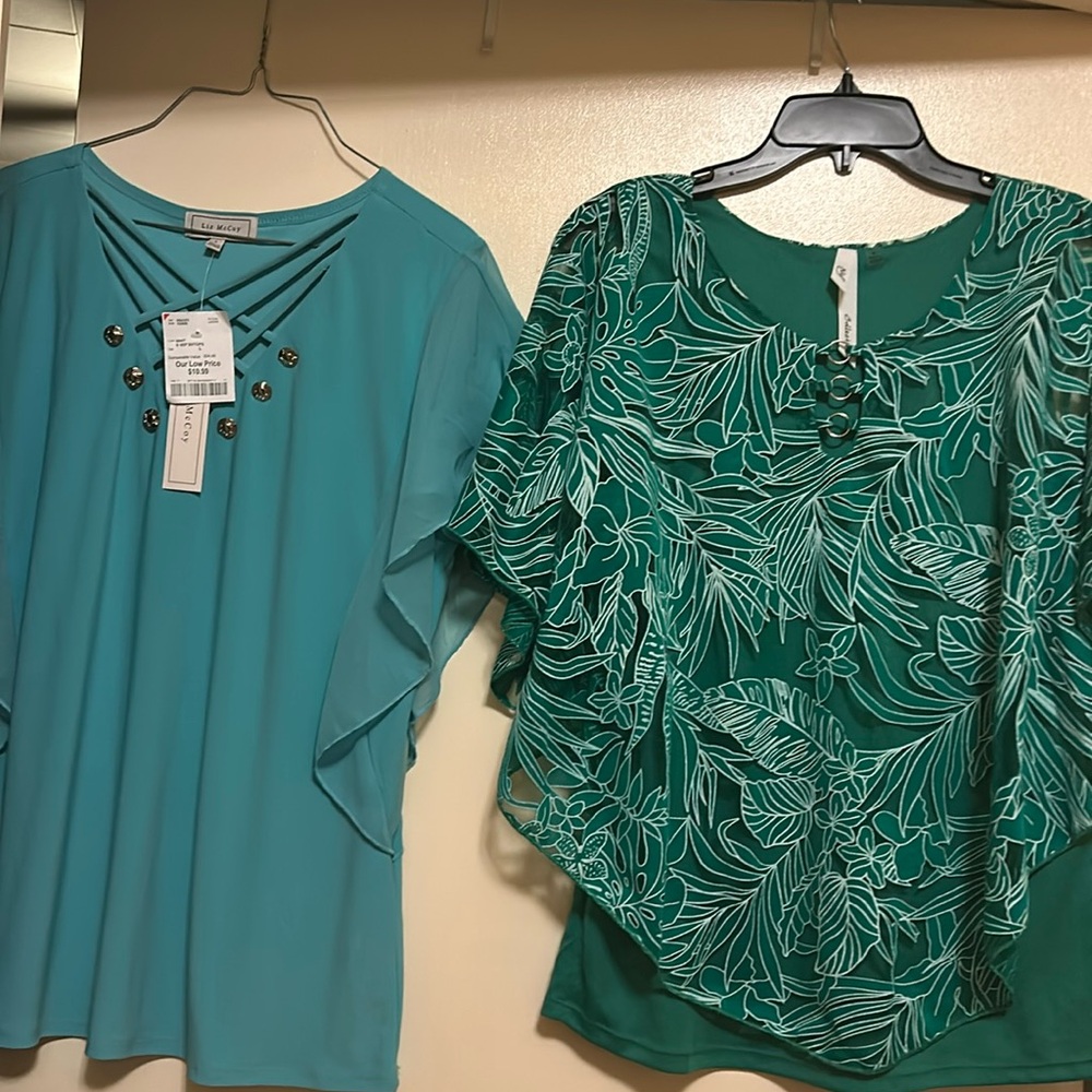 NEW M/L BLOUSES. FLOUNCY SLEEVES